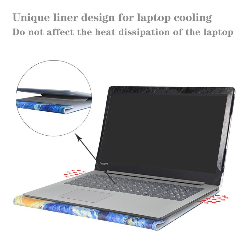 Alapmk Protective Case for Lenovo Ideapad 320 15 320-15ikb 320-15iap 320-15abr/Ideapad 330 15 330-15IKB 330-15AST/Ideapad 520 15 520-15ikb Laptop 15.6",Starry Night - Image 4